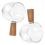 2PCS Transparent Glass with Wooden Handle, Creamer Pitcher. 50Ml 3