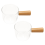 2PCS Transparent Glass with Wooden Handle, Creamer Pitcher. 100Ml 2