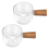 2PCS Transparent Glass with Wooden Handle, Creamer Pitcher. 50Ml 4