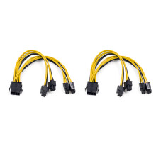 2 StüCk EPS CPU 12V 8Pin Buchse auf Dual (4+4)Pin Stecker Mainboard Strom Versorgung Kabel Y Splitter Adapter HüLse