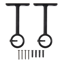 Decken Montierte Gardinen Stangen Halterungen, Schwer Lastung Halterung für 1 Halter (Set mit 2, Schwarz)