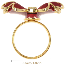 6 StüCk Rote Schleifen Servietten Ringe, Schmetterling Knoten Ring Halter, Handgefertigte Metall Schnallen, Elegante Tisch Dekoration