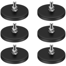 Gummibeschichtete Magnete, 22 Pfund Neodym-Magnetbasis mit M6-Gewindemagnet Schrauben und Muttern, Magnete Halten 6 StüCk