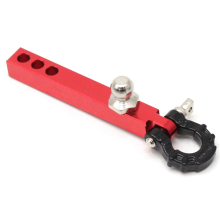 Anhängerkupplung Aus Metall für 1/10 RC Crawler TRX4 -6 Axial SCX10 90046 Redcat Upgrade-Teile, Rot + Schwarz