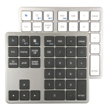 2,4-G-Bluetooth-Nummernblock, Ultradünner Kabelloser Nummernblock, Wiederaufladbarer USB-Ziffernblock für IOS, Android, , Schwarz