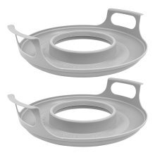 2er-Pack Mikrowellenschalenhalter mit Griffen - Mikrowellenkühlteller, Mikrowellenschalenhalter, Mikrowellentablett