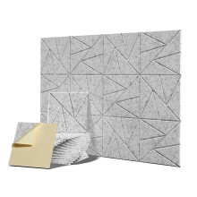 12Er-Pack Akustikplatten mit Selbstklebenden, 12 X 0,4 Schalldichten Schaumstoffplatten, Schallplatten Hoher Dichte, Silbergrau