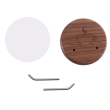 Espresso-SiebträGer-Wandregal Walnuss-Wandhaken mit Edelstahlhaken, Geeignet für 51/54/58-Mm-SiebträGer