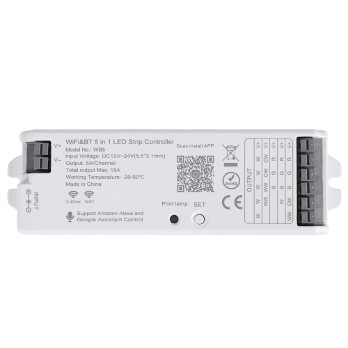 WB5 WiFi Bluetooth LED Strip Controller for Smart Life APP 1