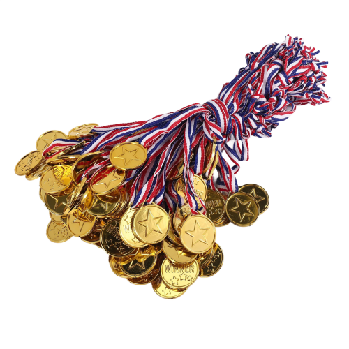 100 Pieces Kids Plastic Winner Medals Gold Award