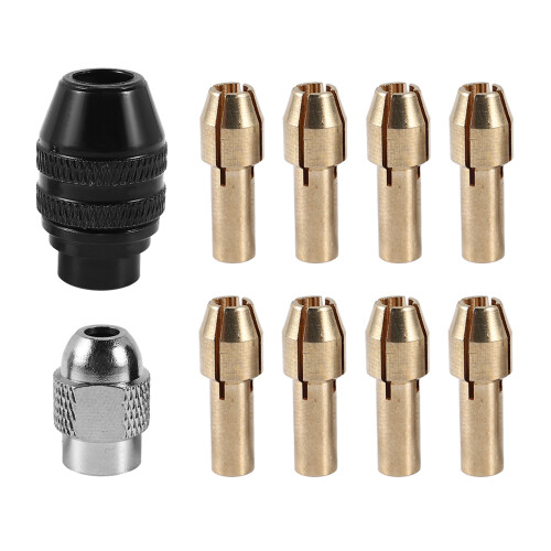 Drill Chuck Collet Set with Replacement Rotary Nut 2