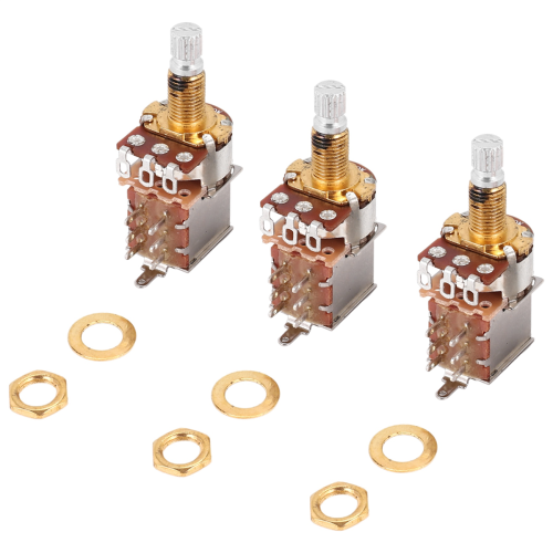 3Pcs A500K Potentiometer Push Pull Switch Guitar Control Pot Gold 2