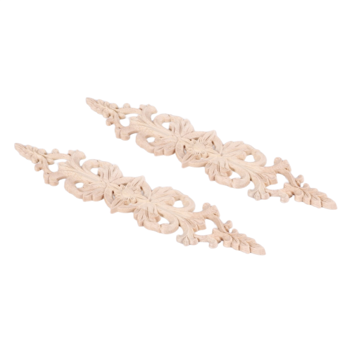 33Cmx6Cm Wood Carved Decal Stripe Corner Appliques 2