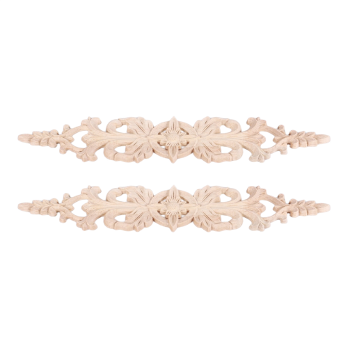 33Cmx6Cm Wood Carved Decal Stripe Corner Appliques