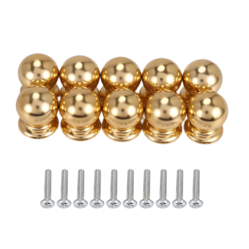 10 Pcs Cabinet Knobs Round Ball Bathroom Gold 1