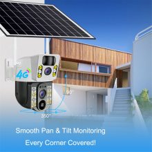 8MP 4K HD Solar 4G Sim Doppelobjektiv V380pro Smart Security IP-Kameras mit Geringem Stromverbrauch, PIR-Personenerkennung für Den Außenbereich