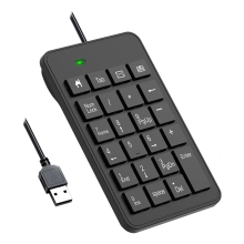 Kabelgebundener Nummernblock, USB 23-Tasten Ziffernblock Finanzbuchhaltungstastatur Bürozubehör für Laptop, PC, Computer
