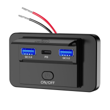 66 W 12 V Ladegerät Panel Wandhalterung QC3.0+PD3.0+QC3.0 USB-Steckdose Steckdose für Auto Marine Bus RV Truck