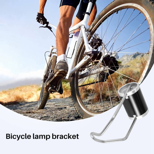 Front Light Bracket Bike Holder(Black Silver) 2