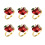 Napkin Rings Set of 6, Red Ring for Wedding, 4