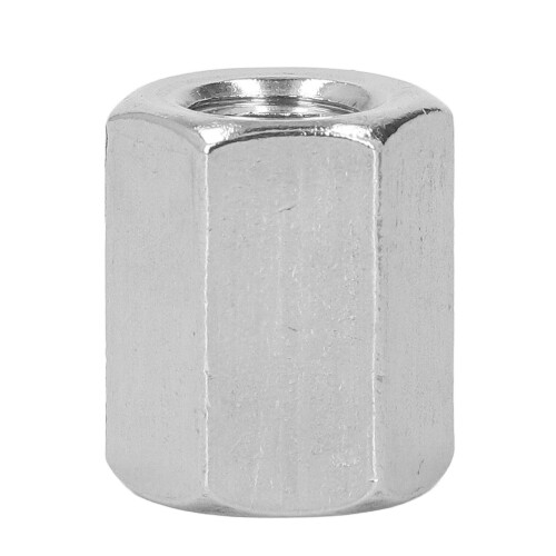 10Pcs M10x1.5-17-L22mm Hex Coupling Nuts 304 SS Silver 2