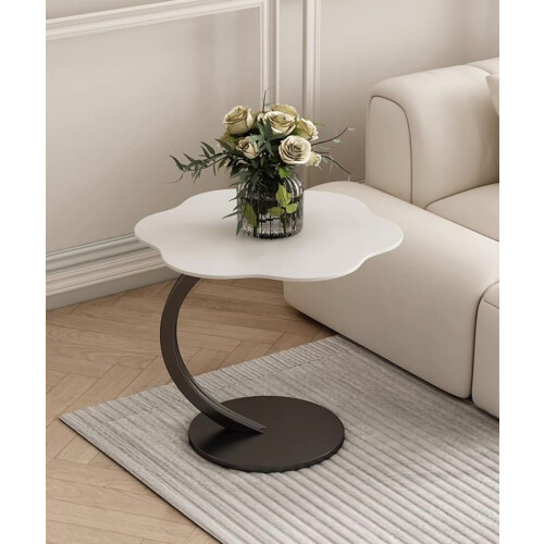Flower Shape Small CShaped Side Table,Small Side Tables Bedroom, Sofa C End Table (Black) 2