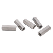 5Pcs M12 x 1.75 Hex Coupling Nut Silver 304 Stainless Steel