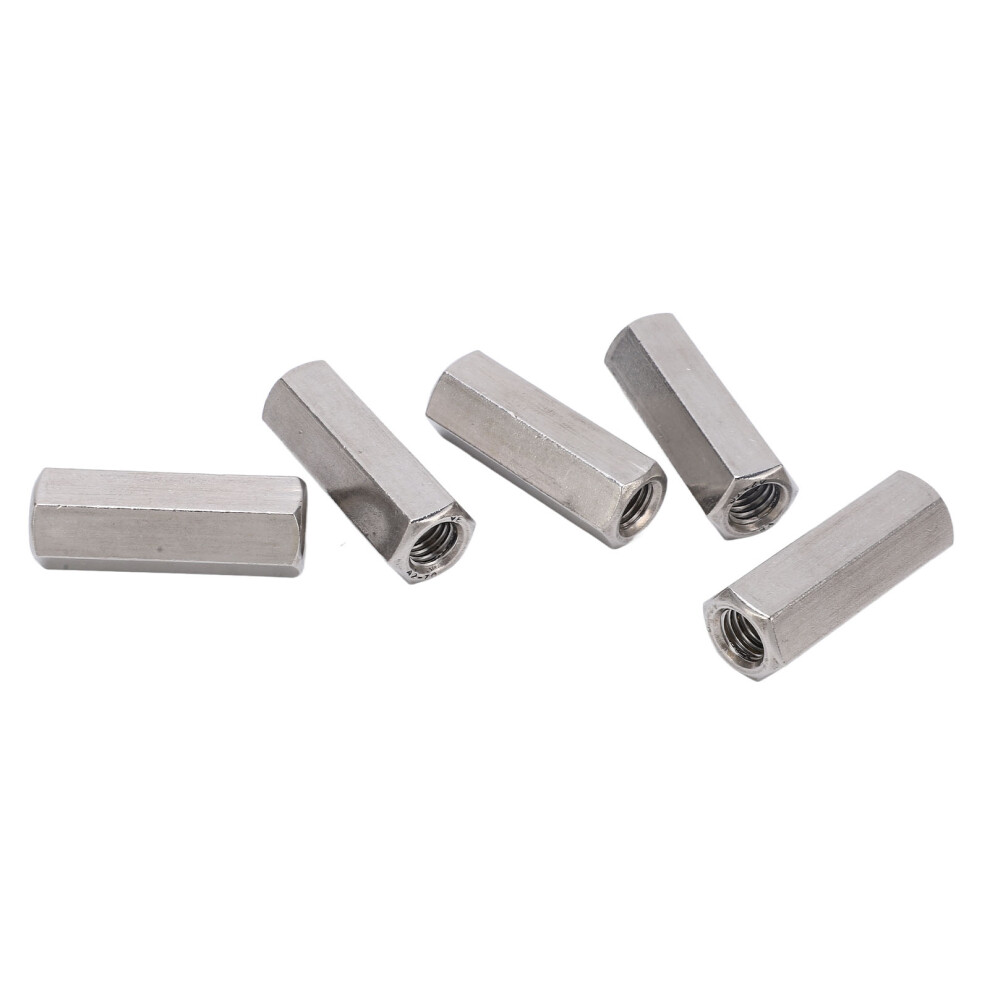 5Pcs M12 X 1.75 Hex Coupling Nut Silver 304 Stainless Steel 4951329150647