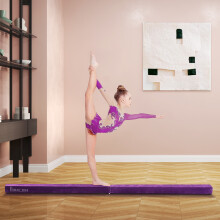 HOMCOM 2.4m Balance Beam Trainer Fold Performance Gymnastics, Purple