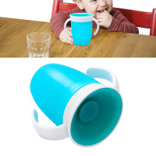 Auslaufsicherer Baby-Trainingsbecher 80x105mm Blau mit Rutschgriffen