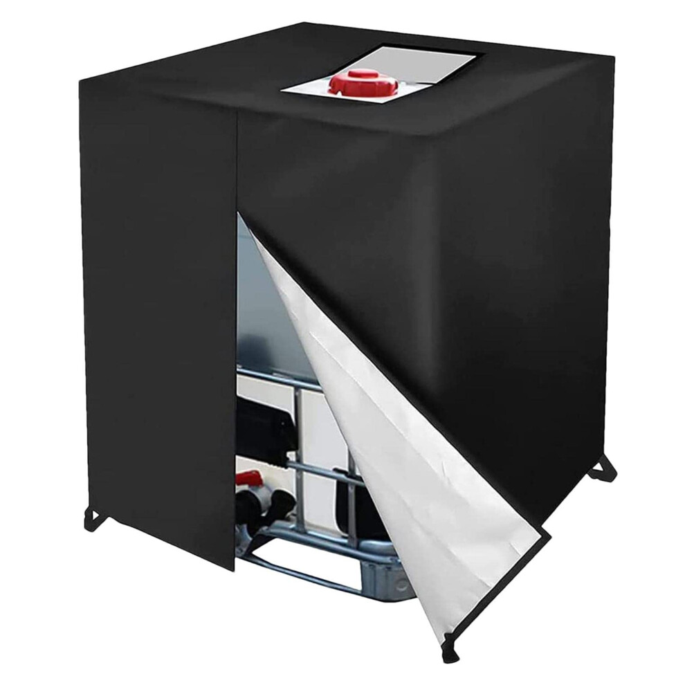 Tarpaulin For 1000L Ibc 420D Water Tank Cover With Zipper,, 120X100x116 Cm Black 6493810386398