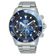 Orologio - LORUS - Cronometro blu - Cinturino in acciaio - 43 mm - Funzioni datario