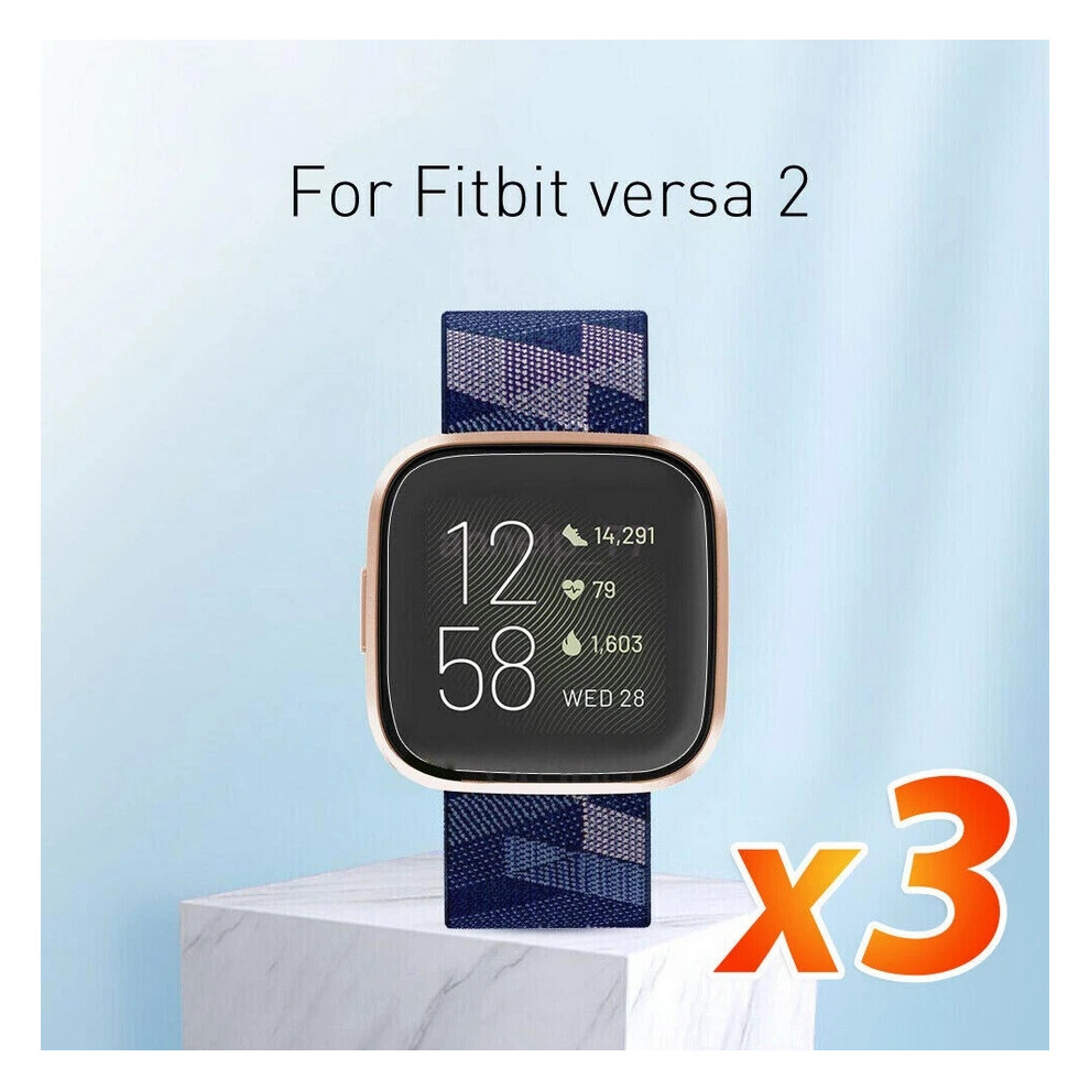 (For Versa 2) 3X Fitbit Versa 2 Versa 3 Sense Hydrogel Screen Protector Cover Full Coverage 4069369087219
