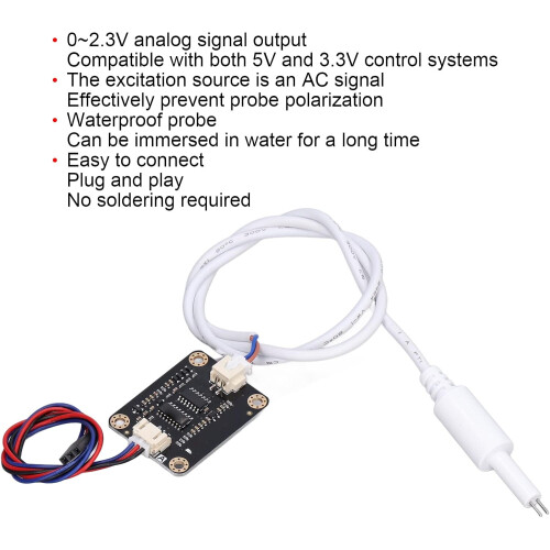 TDS Sensor Water Conductivity Sensor PCB Water Monitoring Sensor Module with Probe for Hydroponics Ref: 7069 1
