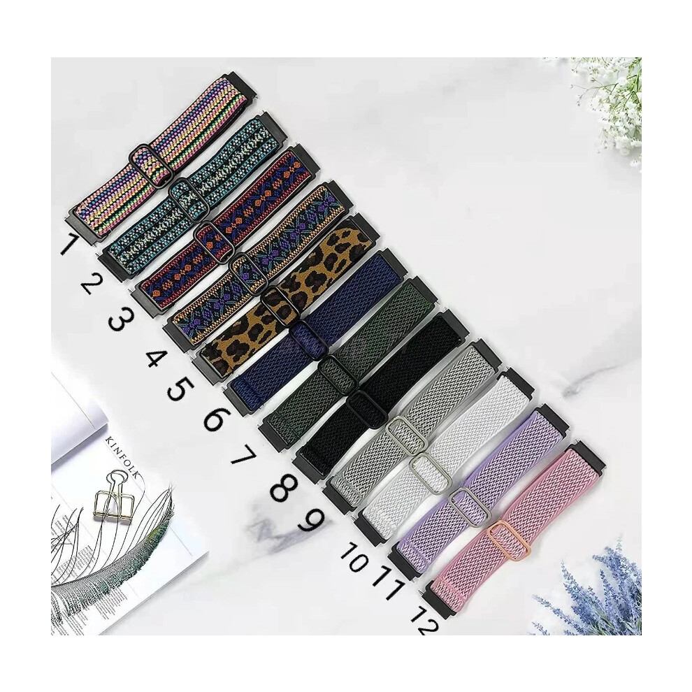(#9) For Fitbit Versa 1/2 Nylon Strap Fabric Elastic Band Stretchable Watchband 4069369087387