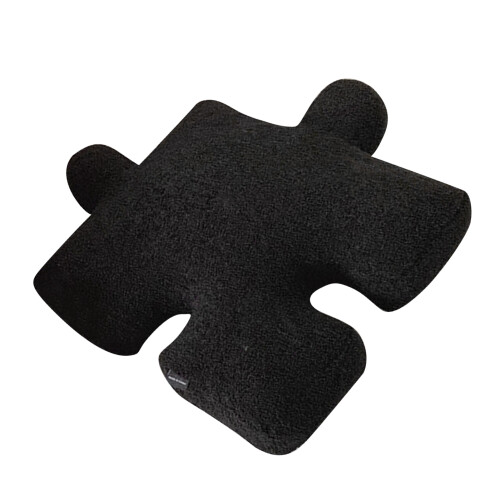 Ultra Soft Black Teddy Wool Puzzle Throw Pillow 650g 2