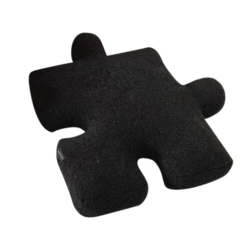 Ultra Soft Black Teddy Wool Puzzle Throw Pillow 650g 1