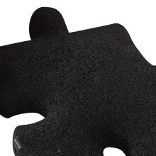 Ultra Soft Black Teddy Wool Puzzle Throw Pillow 650g