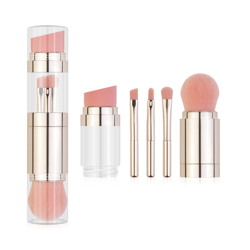 5 in 1 Electroplated Gold Multifunctional Makeup Brush Set
