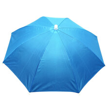 Fishing Umbrella Hat Foldable Umbrella Hat Outdoor Umbrella Head Sun Protection Camping Headwear AntiRain AntiUV (Blue)
