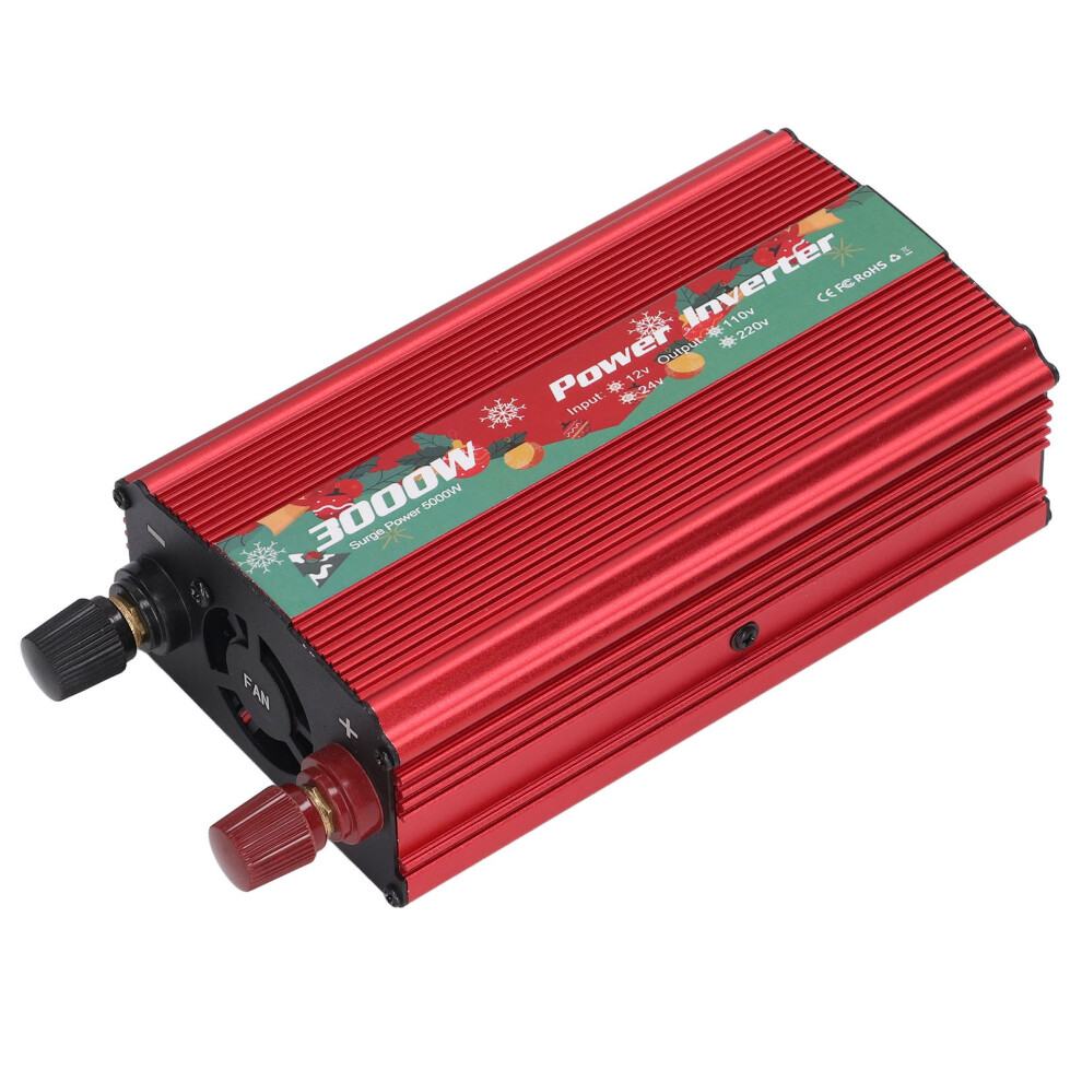 3000W Aluminum Dc12v To Ac Sine Wave Inverter Red 4041329174399