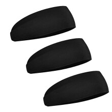 3 Stück Nylon-Sport-Stirnband Schwarz 24,513,52,5 cm