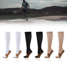 Atmungsaktive Nylon-Kniestrümpfe mit Kompression, 3er-Pack, L/XL, Sport