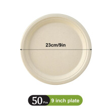 (9in/23cm-50pcs) Heavy-Duty Disposable Plates , Waterproof & Oil-Resistant, Stackable, Wedding Tableware, Smooth Surface Plates, Oilresistant Plates