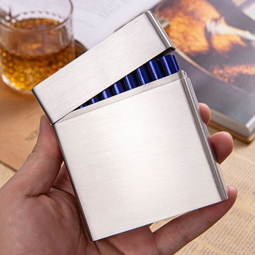 Stainless Steel Cigarette Case 20 Count 83x94x20mm Silver