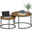 Homcom HOMCOM 2 Pcs Stacking Coffee Table Set with Steel Frame, Rustic Brown 2