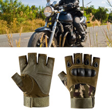 Guantes de ciclismo de camuflaje con dedos cortos, talla XL