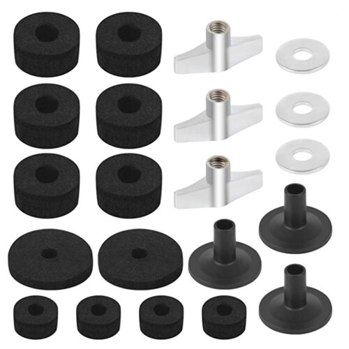 21Pcs Drum Felt Pad Kit Non-Slip Cymbal Stand Set 1