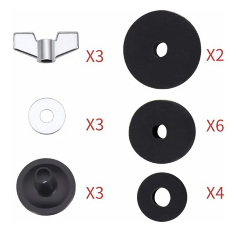 21Pcs Drum Felt Pad Kit Non-Slip Cymbal Stand Set