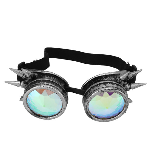 Kaleidoskop-Schutzbrillen Antik-Silber Regenbogen-Linsen 1